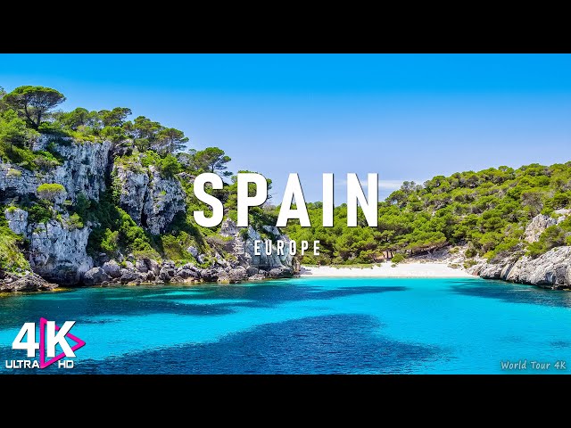 FLYING OVER SPAIN (4K UHD) - Relaxing Music With Beautiful Natural Landscape - Amazing Nature