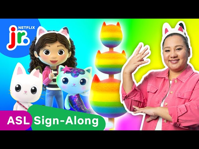 Mixing Colors with MerCat! | ASL Sign-Along Songs for Kids 🧏 Gabby's Dollhouse | Netflix Jr