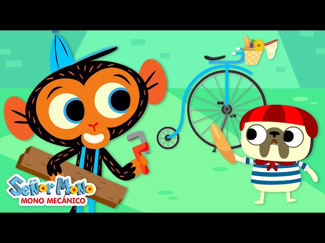 La Bicicleta De Monsieur Bulldog | Señor Mono, Mono Mecánico | Caricatura para Niños