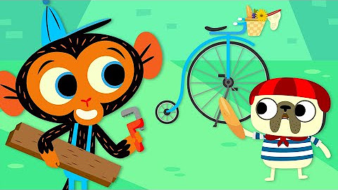 Bike Cartoons for Kids from Super Simple! Mr. Monkey, Monkey Mechanic, Carl's Car Wash and More!