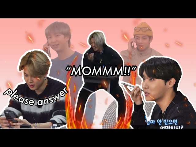 BTS calling their parents on camera and vice versa ft.Hobi’s sister | “mom, dad, please help!”