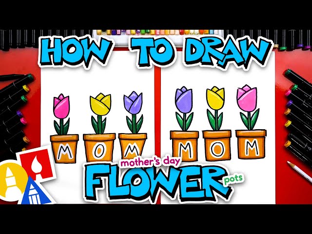 How To Draw Mother's Day Flower Pots