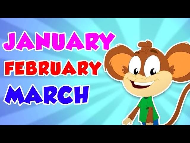 Months Of The Year, Monkey Nursery Rhymes and Cartoon Videos for Kids