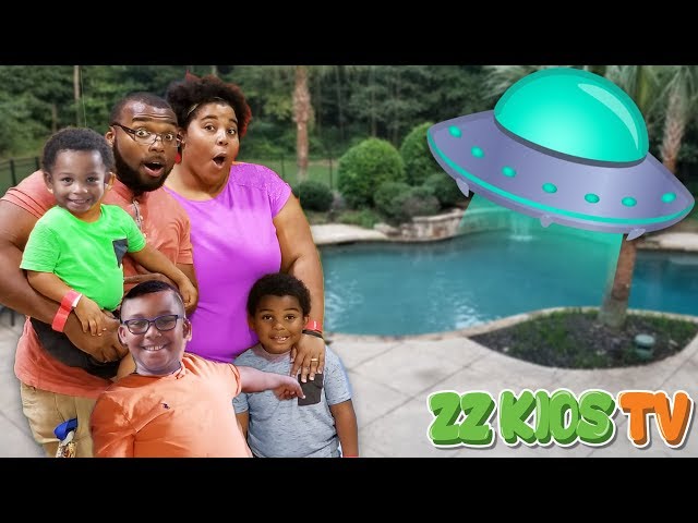 UFO Surprise ZZ Kids With a SWIMMING POOL!