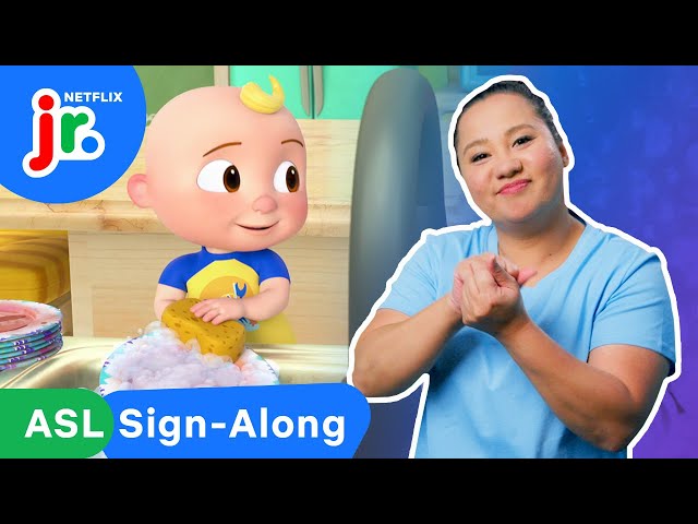 JJ's Clean Up Song! 🫧🎵 ASL Sign-Along Songs for Kids | CoComelon Lane | Netflix Jr