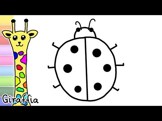 Ladybug drawing coloring pages Giraffia kids channel