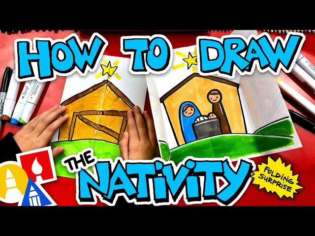 How To Draw The Christmas Nativity With Folding Surprise
