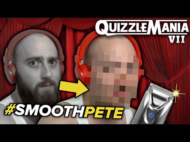 "Chopper" Pete SHAVES OFF His Beard AND EYEBROWS for Charity! (QuizzleMania VII Clip)