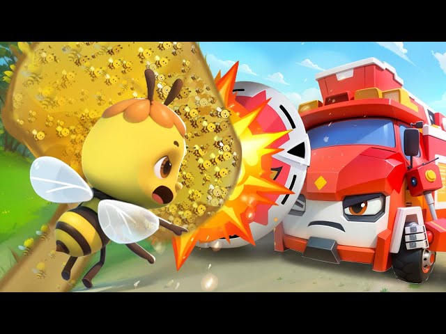 🚒Fire Truck VS Bumblebee🐝| Buzz Buzz! | Monster Truck | Kids Songs | Kids Cartoon | BabyBus