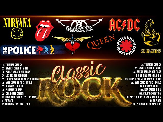 Best Of 70s 80s 90s Classic Rock Hits🔥U2, Bon Jovi, Metallica, AC/DC, GNR, Scorpions, Aerosmith
