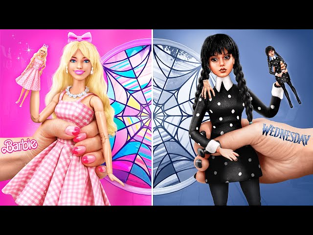 Barbie vs Wednesday Addams / 30 DIYs for Dolls