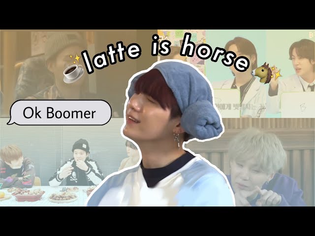 Yoongi being “ok boomer”-ed by BTS | latte is horse ☕️🐴