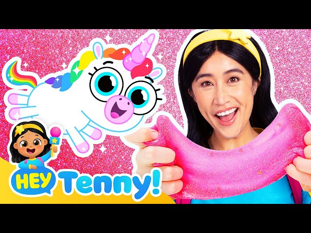 🦄 Unicorn Slime Mixing with Tenny | Educational Videos for Kids | Hey Tenny!