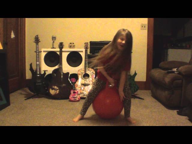 Rory bouncing on her bouncy ball to the Butcher Babies