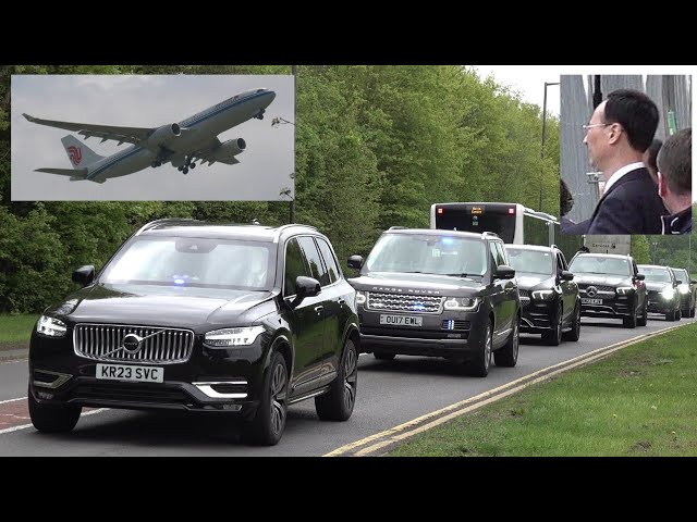Chinese Vice President in London during coronation (motorcade and plane) 🇨🇳 🇬🇧