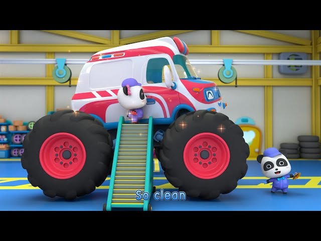 Ambulance Monster Car Gets Dirty | Nursery Rhymes | Baby Songs | Toddler Songs | BabyBus