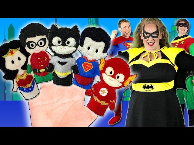 Superheroes Finger Family Song - Superman, Batman, Spiderman, Hulk & more!