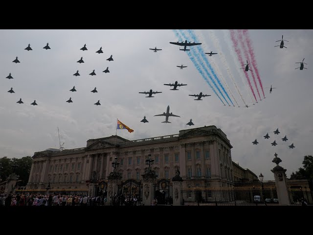 70 aircraft flyover for King's birthday in London ✈️👑🇬🇧