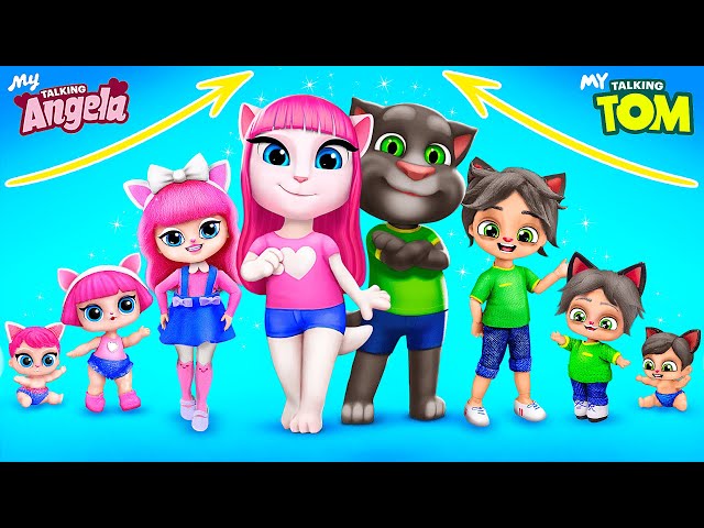 My Talking Tom and Angela Growing Up! 30 DIYs for LOL
