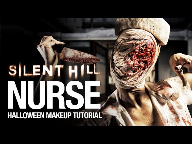 Silent Hill nurse Halloween makeup tutorial