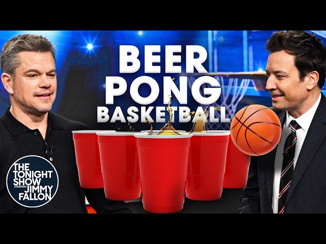 Beer Pong Basketball with Matt Damon | The Tonight Show Starring Jimmy Fallon