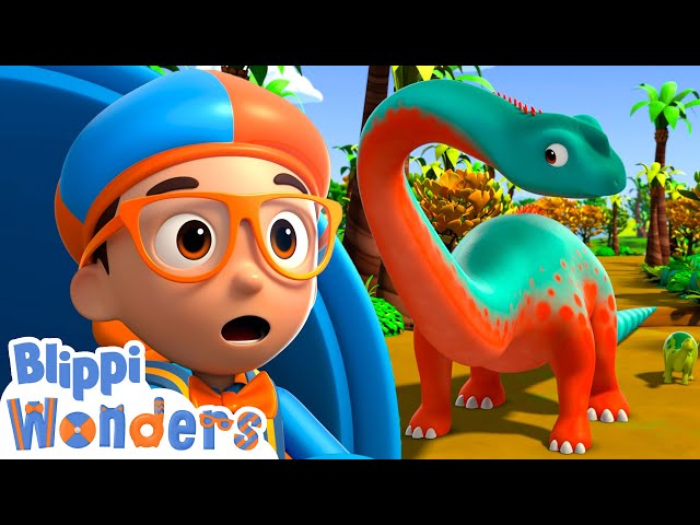 Blippi Learns About BIG Dinosaurs! - Blippi Wonders | Educational Cartoons For Kids