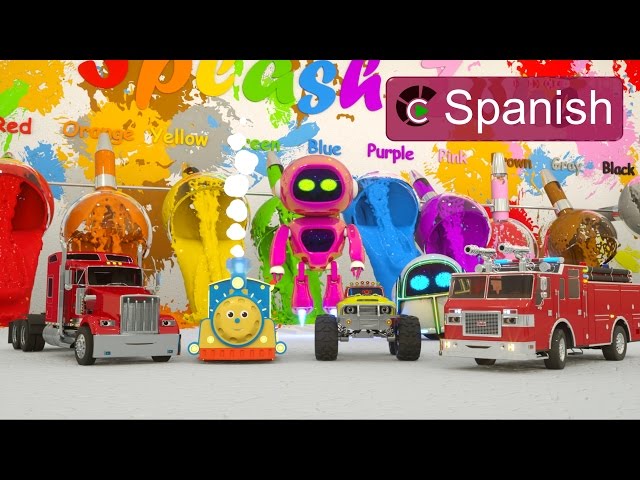 Learn Colors (SPANISH) - Aprenden Colores Jugando con Pintura (Max el tren, Jake Camión Bomberos)