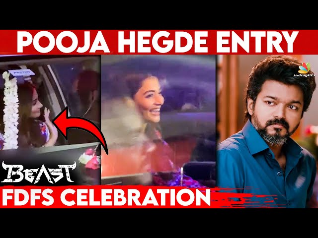 Pooja Hegde Mass Entry at Beast FDFS 🔥 | Thalapathy Vijay, Nelson | Theatre Celebration & Response