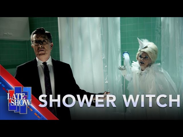 Stephen Colbert Meets The Shower Witch - With Jon Hamm And Amy Sedaris