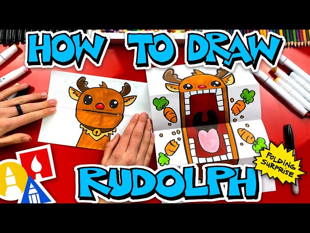 How To Draw A Rudolph Puppet - Folding Surprise