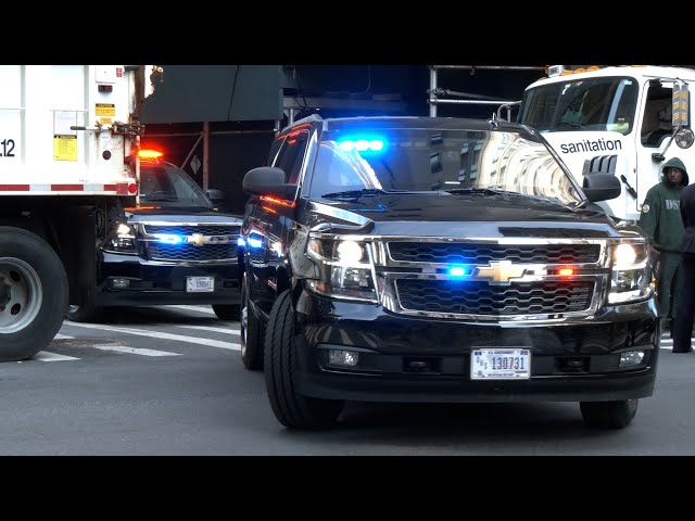 First Lady Biden's small motorcade and other VIPs in New York 🇺🇸 🇺🇳