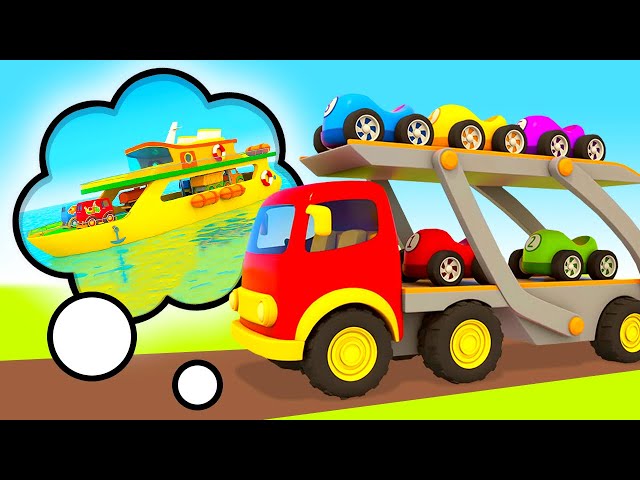 Helper Cars & the ferry. Car transporter for racing cars. New episodes of car cartoons for kids.