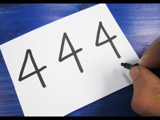 How to turn Number 444 into a Cartoon CASTLE ! Learn drawing art on paper for kids