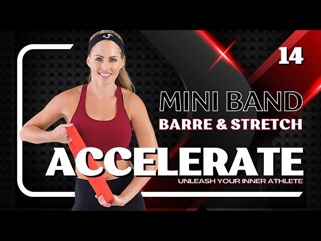 40 Minute BEGINNER RESISTANCE BAND PILATES WORKOUT Mini Band Barre & Stretch (Accelerate day #14)