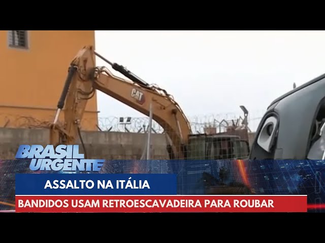 Criminosos usam retroescavadeira para roubar banco na Itália | Brasil Urgente