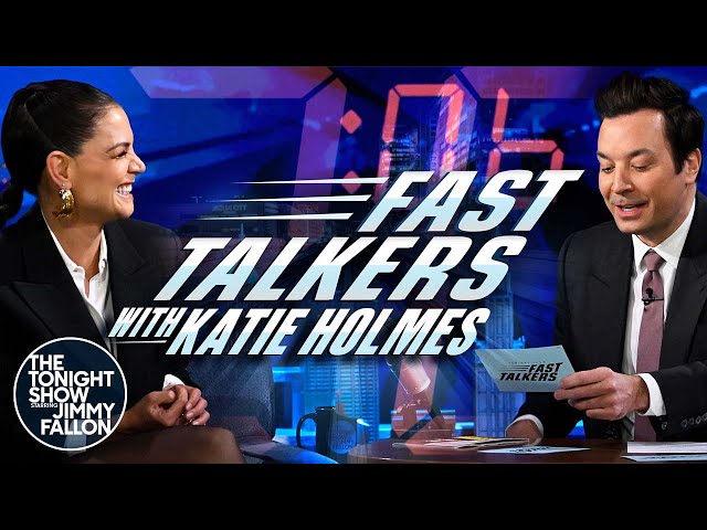 Fast Talkers with Katie Holmes | The Tonight Show Starring Jimmy Fallon