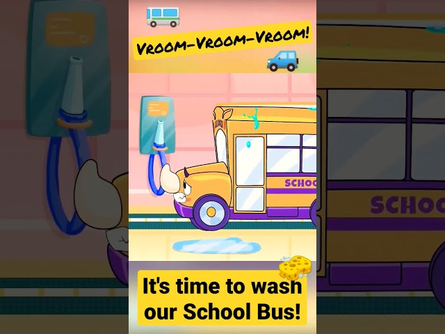 School Bus wanna be clean! #shorts #babycars #kidssongs