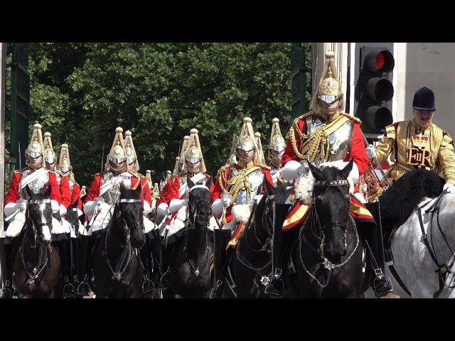 Military parade horses arrive at Trooping The Colour rehearsal 💂‍♂️
