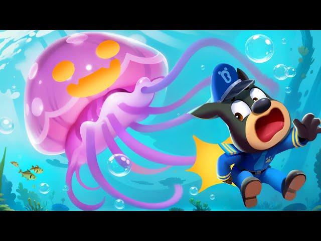 Underwater Monster | A Big Jellyfish! | Safety Tips | Kids Cartoons | Sheriff Labrador | BabyBus