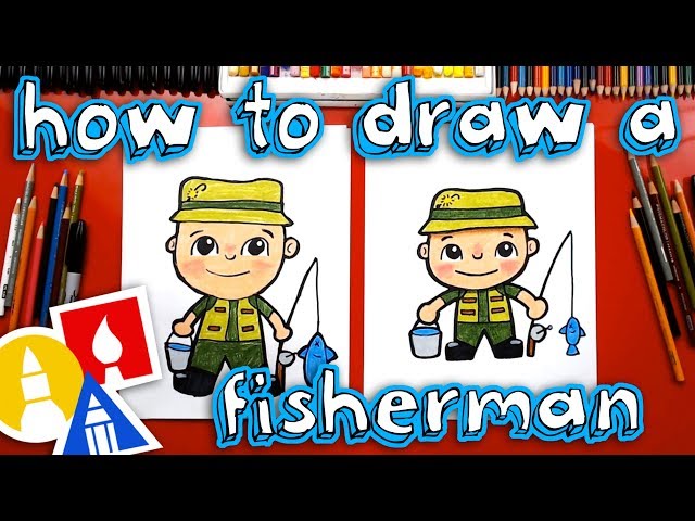 How To Draw A Fisherman For Father's Day