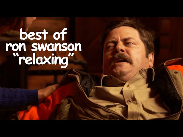 ron swanson "relaxing" for 9 minutes 36 seconds straight | Parks and Recreation | Comedy Bites