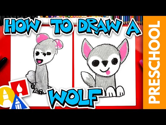 How To Draw A Wolf (or Husky) - Preschool