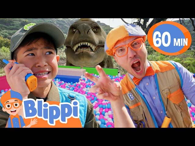 Blippi & Asher's Big Dinosaur Adventure! | Indoor Playground | T-Rex Ranch Dinosaur Videos for Kids