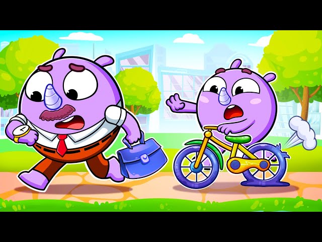 When Dad's Away Song 🚲 | Funny Kids Songs 😻🐨🐰🦁 And Nursery Rhymes by Baby Zoo