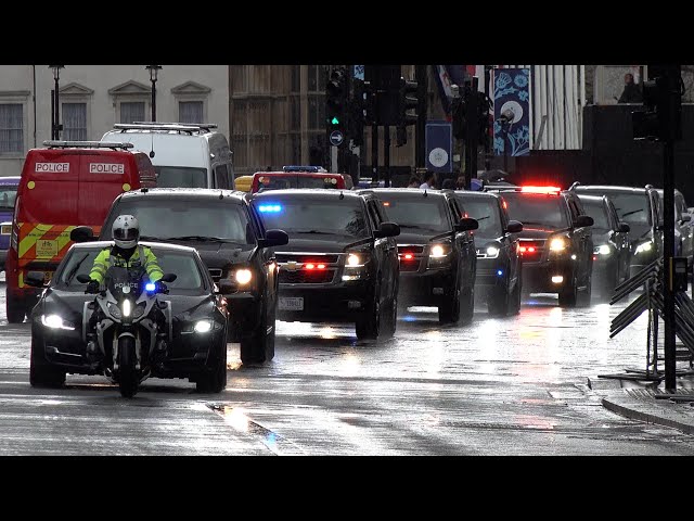 Motorcades of Jill Biden, Zelenska & others ahead of coronation 👑 | Police security operation 🚔