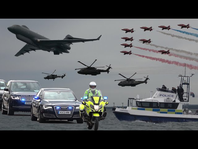 Queen Elizabeth, Red Arrows and military aircraft at D-Day 75 in 2019 🇬🇧