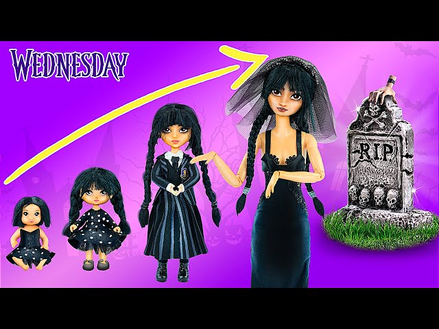 Wednesday Addams Growing Up! 30 Hacks for Dolls