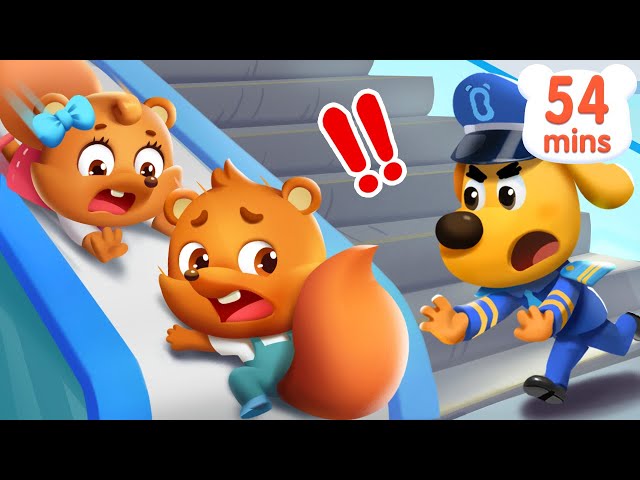 Don't Play on Escalator | Kids Safety | Police Cartoon | Sheriff Labrador | Kids Cartoon | BabyBus