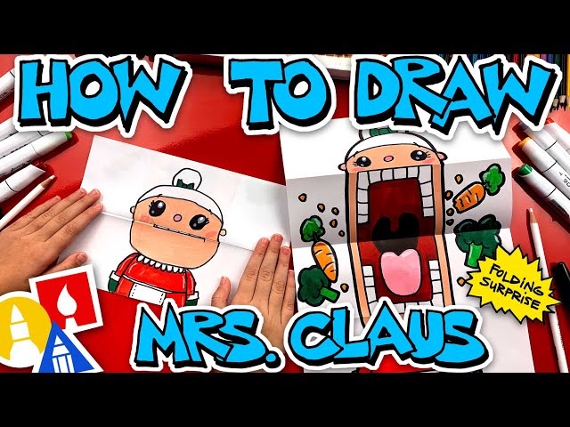 How To Draw Crazy Veggie Mrs Claus Puppet - Folding Surprise