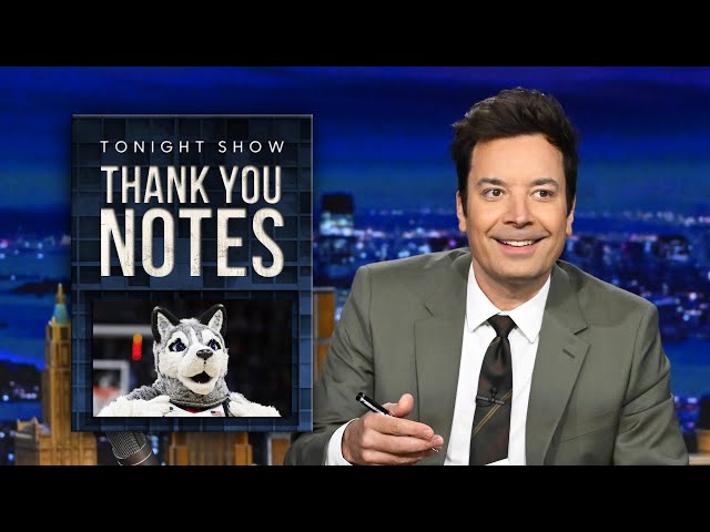 Thank You Notes: UConn's Mascot, Pigeons | The Tonight Show Starring Jimmy Fallon